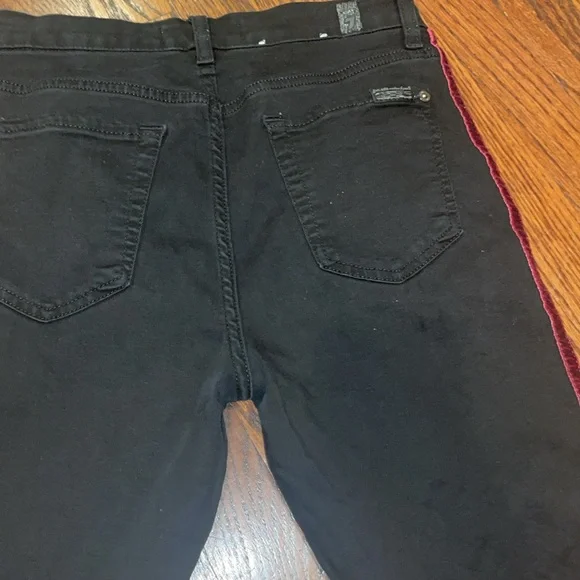 7 For All Man Kind Black Denim Jeans high waist ankle skinny - Picture 7 of 9